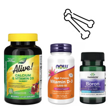 Набір 3. Міцні кістки. Calcium D3 Gummy 60 ct (HFS) + VIT D-3 1000 IU Chewable Fruity - 180 loz + Boron Boroganic Glycine 6mg - 60caps 