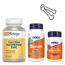 Набір 30. Кістки та м'язовий баланс. Calcium Magnesium Zinc - 100 vcaps + Boron 3mg - 100 vcaps + VIT D-3 2000 IU - 30 sgels 