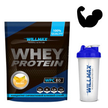Набір 8. WHEY PROTEIN 80% Банан 920г + Шейкер спортивний 600мл