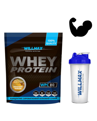 Набір 7. WHEY PROTEIN 80% Лимонний Чизкейк 920г + Шейкер спортивний 600мл