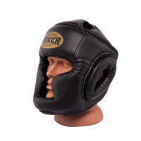 Шолом тренувальний карате BOXER Еліт L шкірвініл 0,8 мм чорний