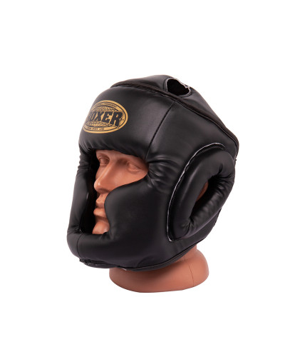 Шолом тренувальний карате BOXER Еліт L шкірвініл 0,8 мм чорний