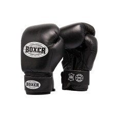 Рукавички боксерські BOXER 8 oz шкіра 0,8-1 мм чорні