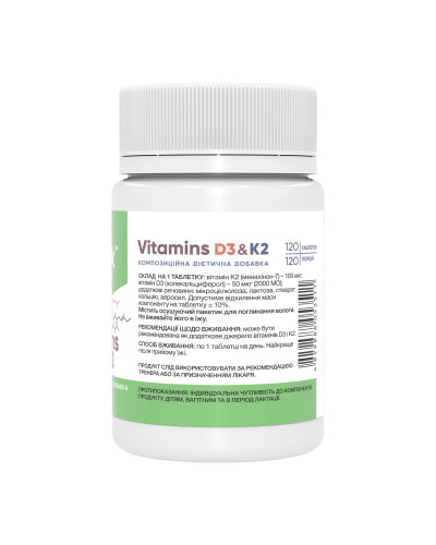 Vitamin D3 & K2 - 120 tabs