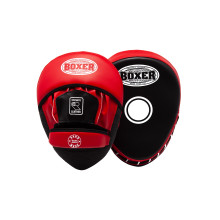 Лапи боксеркі гнуті BOXER шкірвініл 0,8 мм чорно-червоні