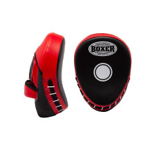 Лапи боксеркі гнуті BOXER шкірвініл 0,8 мм чорно-червоні