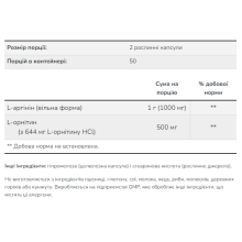 Arginine/Ornithine - 250 vcaps