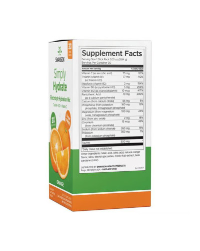 Simply Hydrate Electrolyte Hydration Mix - 30 packs Orange (До 08.26)