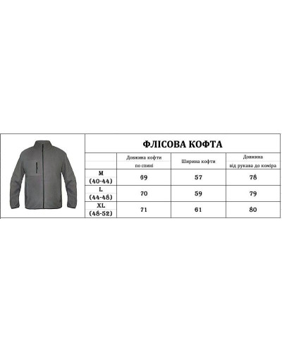 Флісова кофта IVN Microfleece (мікрофліс) сіра L