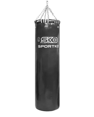 Мішок боксерський SportKo Master PVC з кільцем 140 см чорний 30 кг