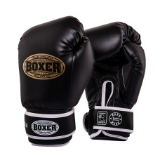 Рукавички боксерські BOXER "Еліт" 10 oz кожвініл 0,8 мм чорні