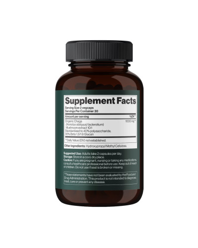 Chaga Mushroom 1000 mg - 60 vegcaps (Пошкоджена банка)
