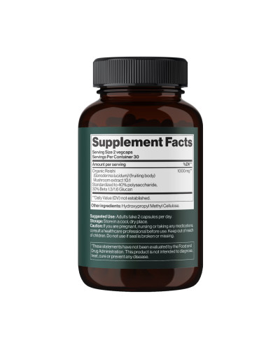 Reishi Mushroom 1000 mg - 60 vegcaps (Без етикетки)