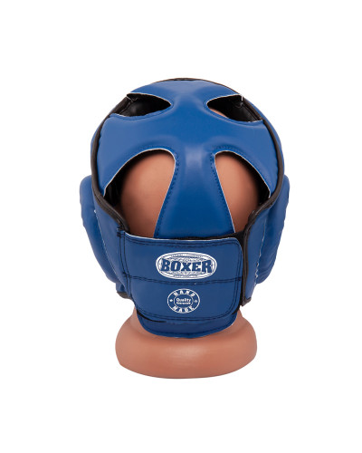 Шолом тренувальний карате BOXER Еліт L шкіра 1,0-1,2 мм синій