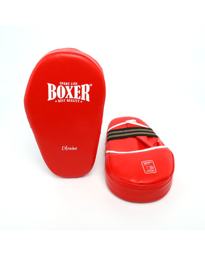 Лапи прямі боксерські  BOXER шкірвініл 1 мм червоні