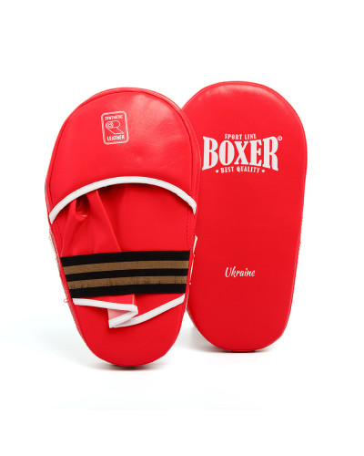 Лапи прямі боксерські  BOXER шкірвініл 1 мм червоні