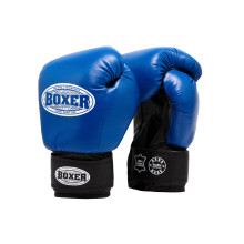 Рукавички боксерські BOXER 8 oz шкіра 0,8-1 мм сині