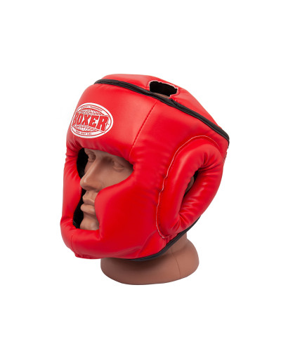 Шолом тренувальний карате BOXER Еліт L шкіра 1,0-1,2 мм червоний