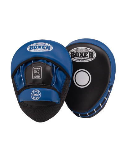 Лапи боксерські гнуті BOXER шкірвініл 0,8 мм чорно-сині