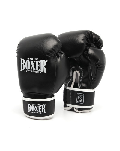 Рукавички боксерські BOXER "Еліт" 10 oz кожвініл 1 мм чорні