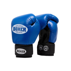 Рукавички боксерські BOXER 6 oz шкіра 0,8-1 мм сині