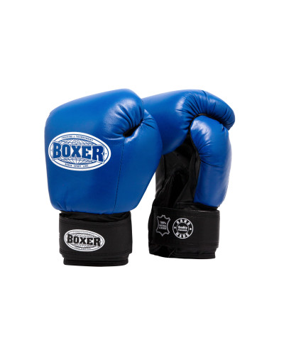 Рукавички боксерські BOXER 6 oz шкіра 0,8-1 мм сині