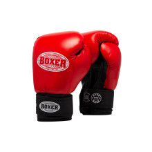 Рукавички боксерські BOXER 8 oz шкіра 0,8-1 мм червоні