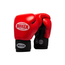 Рукавички боксерські BOXER 8 oz шкіра 0,8-1 мм червоні