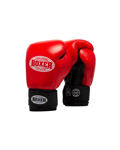 Рукавички боксерські BOXER 8 oz шкіра 0,8-1 мм червоні