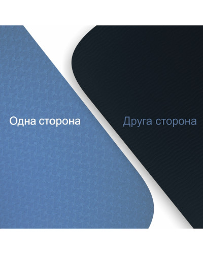 Килимок для фітнесу та йоги TPE 183 х 61 х 0.6 см складаний чорно-синій