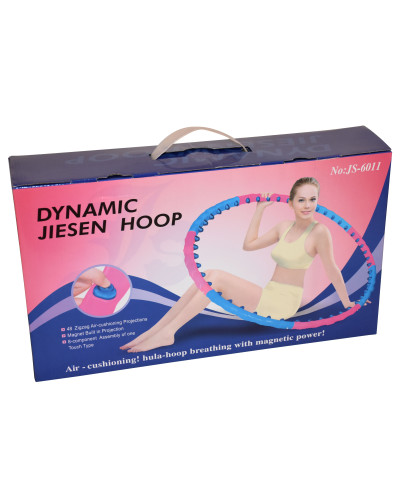 Обруч масажний Hula Hoop DYNAMIC JIESEN HOOP (1кг, пластик, 8 секцій, d-93см, з магнітами)