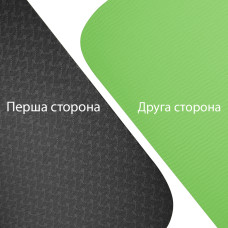 Килимок для фітнесу та йоги TPE 183 х 61 х 0.6 см складаний зелено-чорний