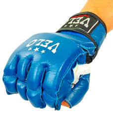 Рукавички для змішаних єдиноборств MMA шкіряні VELO сині 4026ULIZ-М