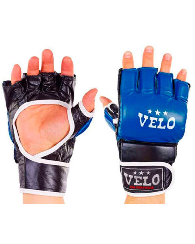 Рукавички для змішаних єдиноборств MMA шкіряні VELO сині 4033ULIZ-LB