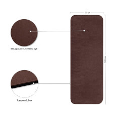 Килимок IVN для йоги та фітнесу коричнево-чорний 1850х550х5мм EVA