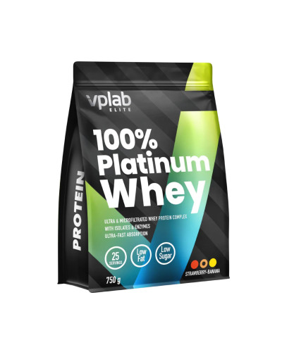 Протеїн, 100% Platinum Whey - 750g Strawberry Banan
