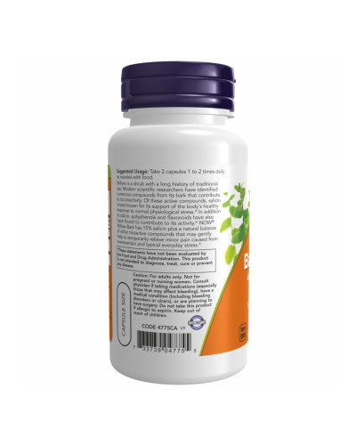 Екстракт кори верби, Willow Bark Extract 400mg - 100 vcaps