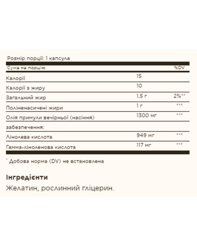 Evening Primrose Oil 1300mg - 60 softgels