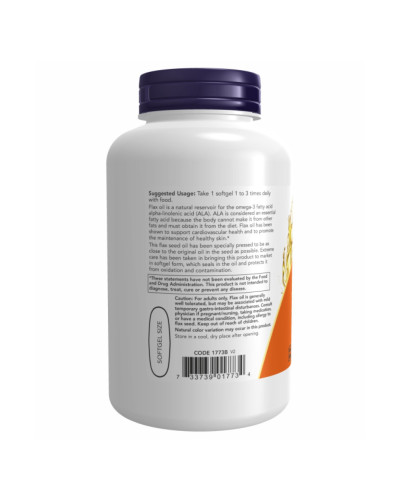 Лляна олія, Flax Oil Org 1000mg - 120 vgels
