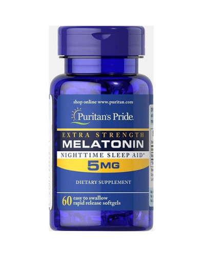 Мелатонін, Melatonin Extra Strength 5mg - 60softgels