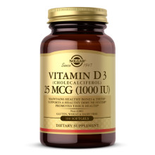 Вітамін Д3, Vitamin D3 (Cholecalciferol) 25 mCG (1000 IU) - 100 softgels