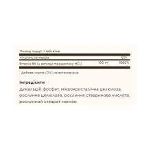 Вітамін Б6, Vitamin B6 100mg - 100 tabs