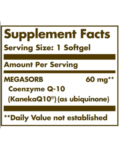 Коензим Q10, Megasorb CoQ-10 60mg - 120 softgels