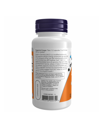Acetyl L-Carnitine 500mg - 50 vcaps