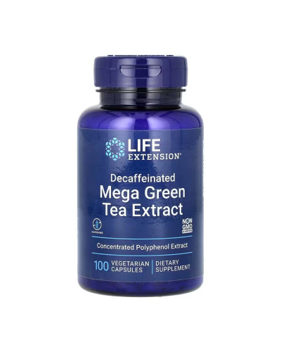 Екстракт зеленого чаю (без кофеїну), Decaffeinated Mega Green Tea Extract - 100 vcaps