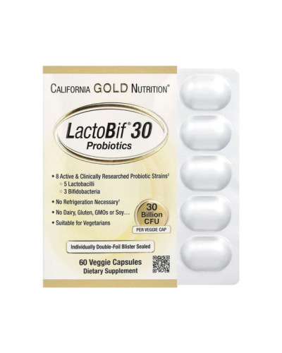 Пробіотики, LactoBif 30 Probiotics - 60 veg caps