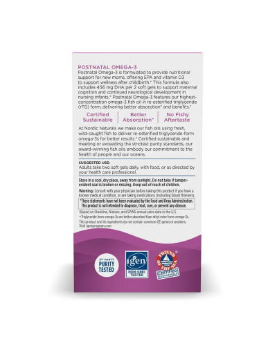 Омега-3 для жінок, Postnatal Omega-3 - 60 softgels