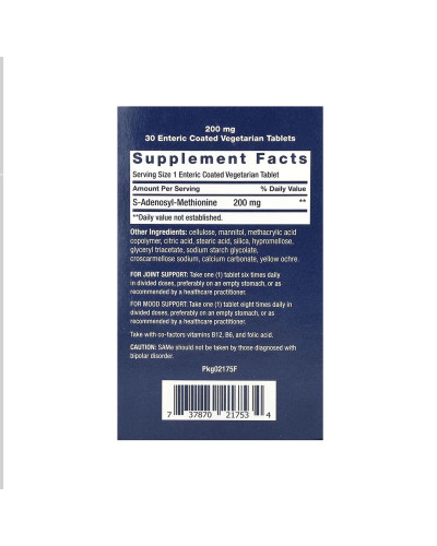SAMe 200mg - 30 enteric-coated vegetarian tabs