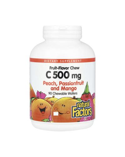 Vitamin C 500 mg - 90 Chewable Wafers Peach Passion Fruit and Mango