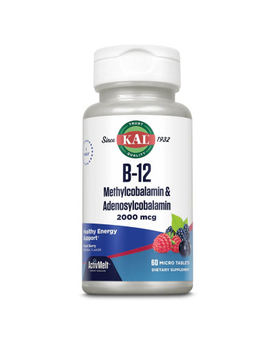 Вітамін В-12, B-12 Methylcobalamin and Adenosylcobalamin 2000mcg - 60 tabs